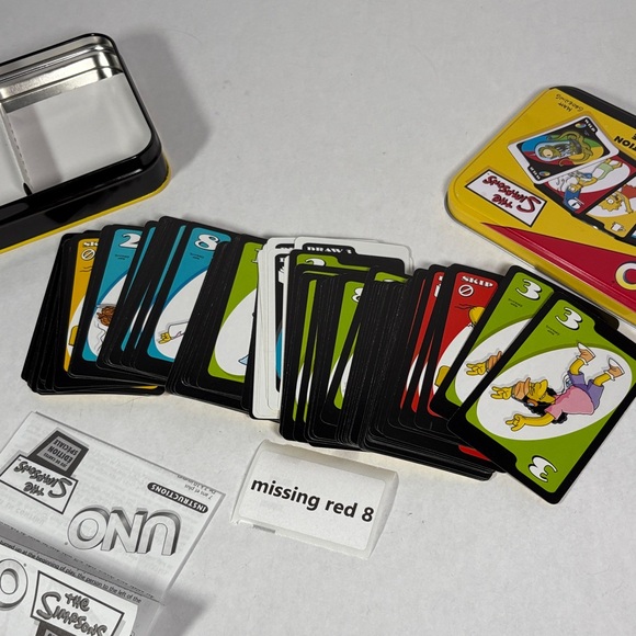 UNO The Simpsons Special Edition Card Game 🟡 2003 Collector Tin – Missing 1 Card - Picture 5 of 6
